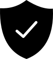 Shield with tick inline icon